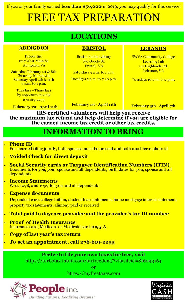 Free tax preparation locations bristol redevelopment housing authority